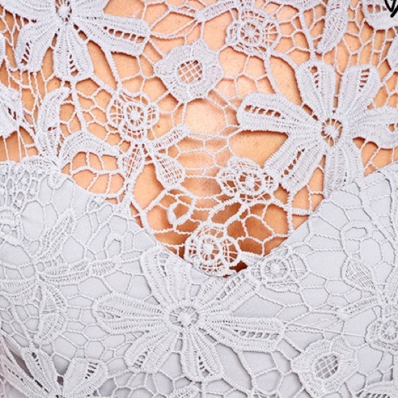 Lulus So Far Gown Lace Grey Maxi Dress - Picture 3 of 10